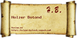 Holzer Botond névjegykártya